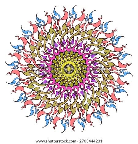 Design of circular fabric pattern with a radius decorated with line​Thai​