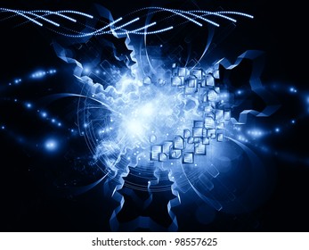 Design composed of document symbols, lights and abstract technology elements as a metaphor on the subject of document processing, messaging, cloud storage and related technologies - Shutterstock ID 98557625