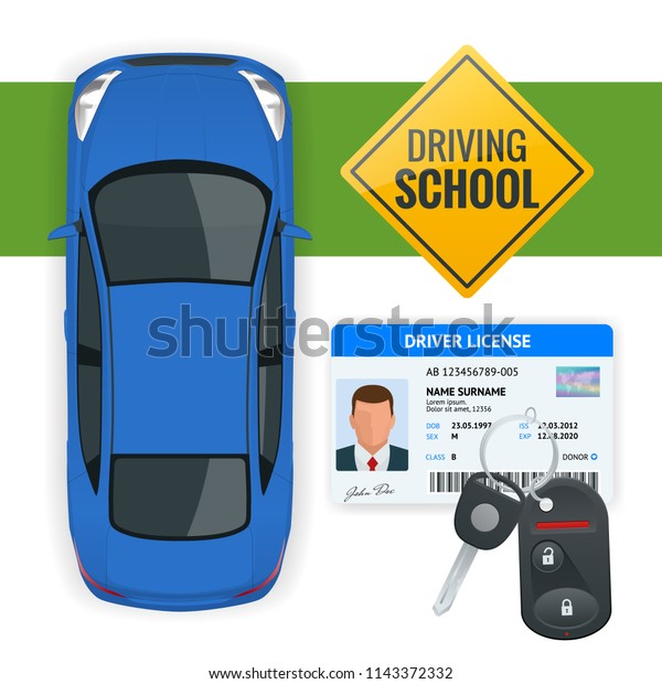 Design concept driving school or learning\
to drive. Flat isometric\
illustration.