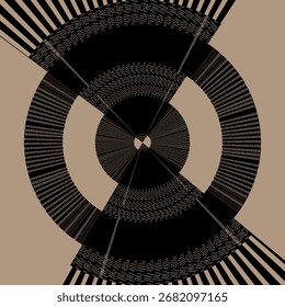 a design consisting of a circle within a circle and dots within a circle