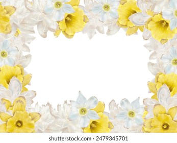 Design elegant, feminine floral frame with yellow and white flowers for spring projects - Powered by Shutterstock