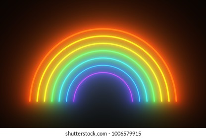 design element. 3D illustration. luminescent rainbow