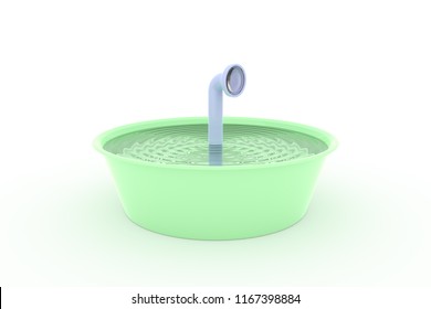 design element. 3D illustration. rendering. submarine periscope in bowl - Shutterstock ID 1167398884