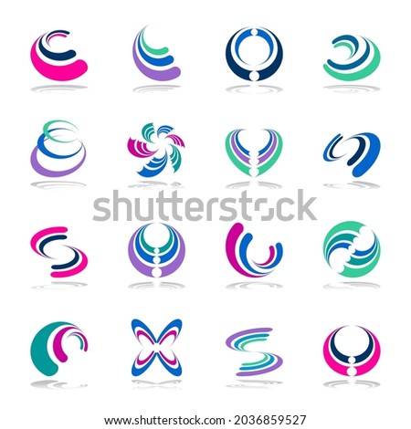 Design elements set. Color abstract icons. 