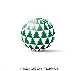 Design emblem globe forest. Green and white tones. - Powered by Shutterstock