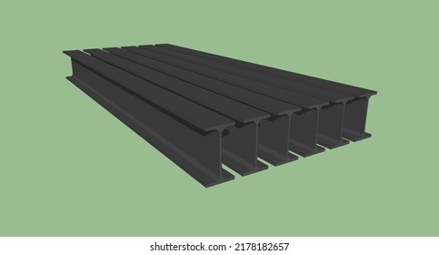 Design H Beam, IWF, IPE In 3d Illustration 