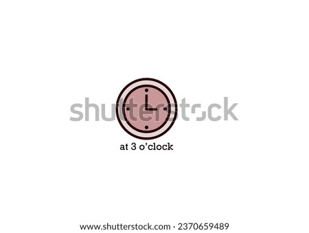 Design Illustration Three O’Clock Flatdesign