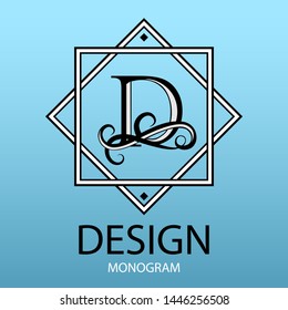 Design modern logotype for Business.   logo letter D monogram on blue background. For a beauty salon or law firm. - Powered by Shutterstock