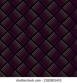 Design Pattern Tartan Plaid Weave. Grid  Basket Weave And Abstract Seamless Pattern. Purple Black Pink