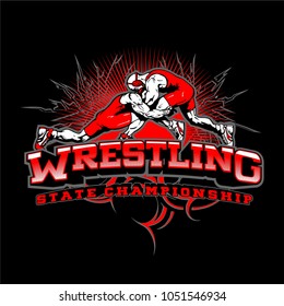 Design Sport Wrestling Logo