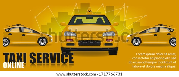 Design template for advertising banner for taxi\
service online.