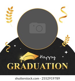 Design template for graduation ceremony. concept template vector illustration. Congratulations graduates flat style design for invitation, greeting card, twibbon, social media - Powered by Shutterstock