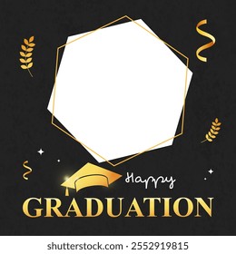 Design template for graduation ceremony. concept template vector illustration. Congratulations graduates flat style design for invitation, greeting card, twibbon, social media - Powered by Shutterstock