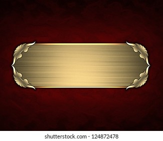 Design Template - Red Texture With Gold Name Plate With Gold Trim