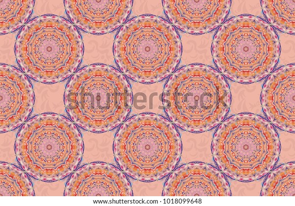 Design for the text, invitation cards,
various printing editions. Seamless pattern with pink, green and
blue elements. A raster ornament in east
style.
