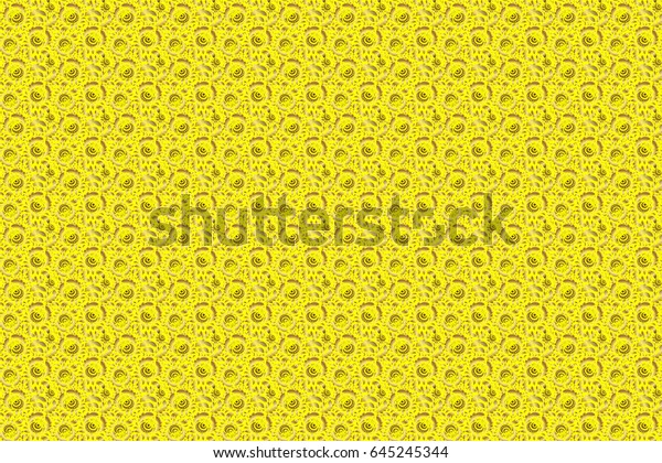 Design for the text,\
invitation cards, various printing editions. Seamless pattern with\
golden elements on a yellow background. A raster golden ornament in\
east style.