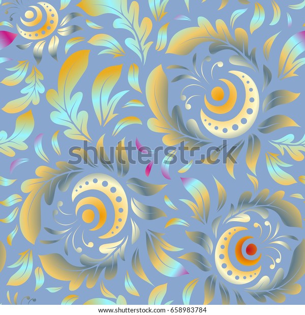 Design for the text, invitation cards, various\
printing editions. Seamless pattern with red, yellow and blue\
elements. A ornament in east\
style.