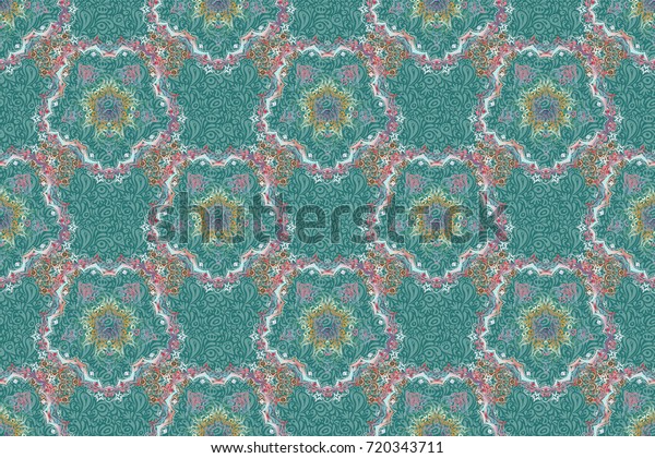 Design for the text, invitation cards, various\
printing editions. Seamless pattern with red and purple elements. A\
raster ornament in east\
style.