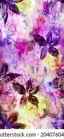 Design Textile Absract Flower Background Colorful