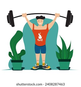 Design Vector  Flat Healthy Work Out By Sant Creative