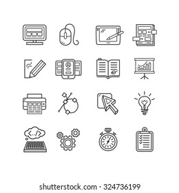 Design Web Site Development Theme Icon Set. Illustration