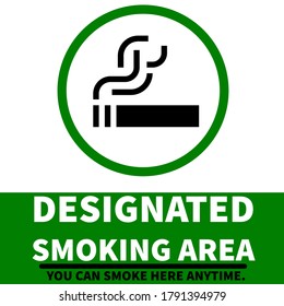 Designated Smoking Area Signage Place Where Stock Illustration ...