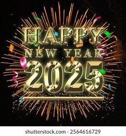 I designed this template for a New Year greeting in Photoshop. The font is 2025 Arial Block and the happy font is called Georgia. I took the other two background images from Google.
Trying to improve.