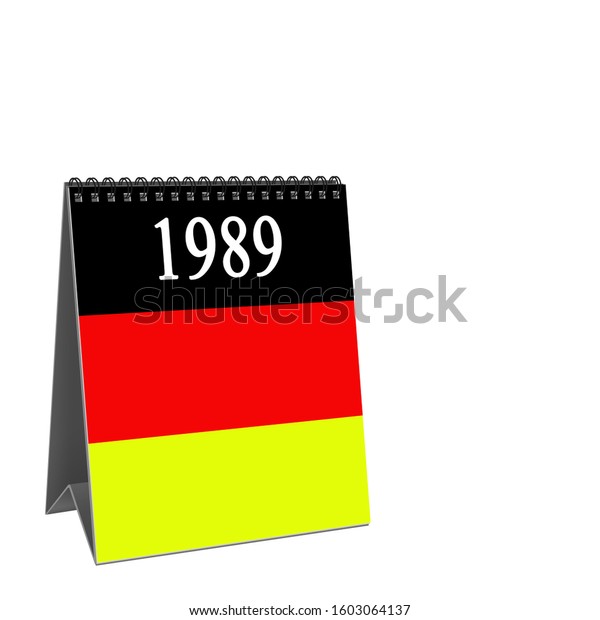 Desk Calendar 1989 Fall Berlin Wall Stock Illustration 1603064137