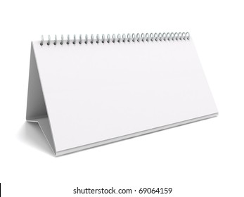 Desk calendar. 3D rendering of a blank desk calendar