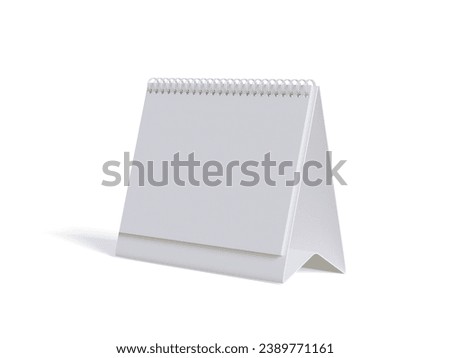 Desk calender white background and solid color for calender realistic texture 3D render