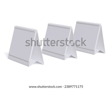 Desk calender white background and solid color for calender realistic texture 3D render