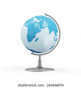 Desk Globe Isolated On White Background (Elements Of This Image Furnished By NASA)