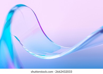 Desktop Background Featuring Abstract Liquid Glass Waves - Futuristic, AI, Modern, Tech Inspired Banner OS Background 3d