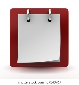 Desktop Blank Calendar 3d Render