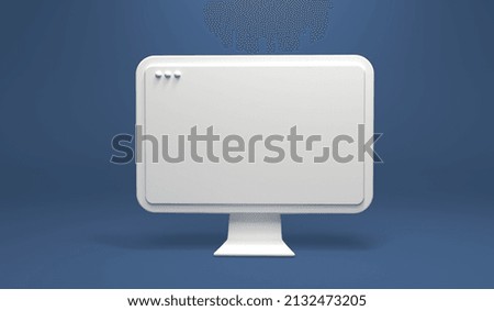 Desktop computer with blank screen - minimal modern 3D render
