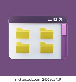 Desktop File Manager 3D Render