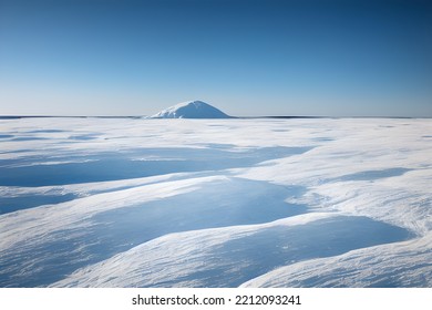 Desolate Icy Landscape. Frozen Tundra. Ice Floes.