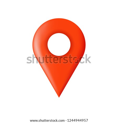 Destination place pin. Red place pointer. Map position mark