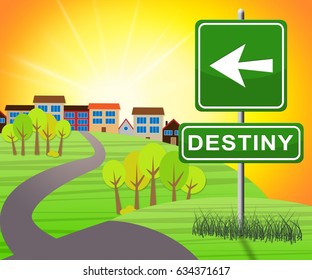 Destiny Sign Representing Progress And Future 3d Illustration