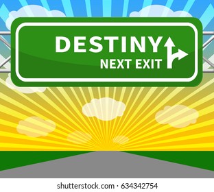 Destiny Sign Represents Progress And Future 3d Illustration