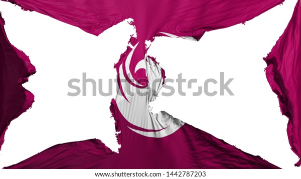 Destroyed Phoenix city, capital of Arizona\
state flag, white background, 3d\
rendering