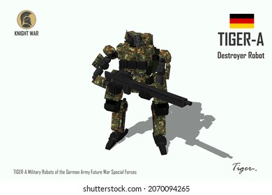 Destroyer Robot Military Robots Of The German Army Future War Special Forces, 3D Illustration