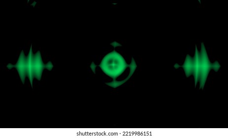 Detail Of Green Sound Waves Frequency Simulation On Creative Abstract Background With 3D Rendering Illustration For Energy, Frequency And Physics Concepts