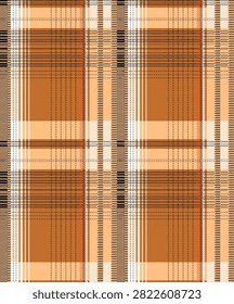 A detailed abstract plaid pattern featuring intersecting lines in warm brown and orange hues, creating a textured visual effect.