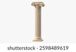 Detailed architectural column featuring iconic Ionic style capital, perfect for historical recreations or educational purposes.