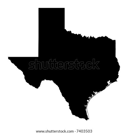 Detailed Bw Map Texas USA Mercator Stock Illustration 7403503 ...