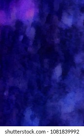 Detailed close-up grunge purple and blue abstract background. Dry brush strokes hand drawn oil painting on canvas texture. Creative simple pattern for graphic work, web design or wallpaper. 