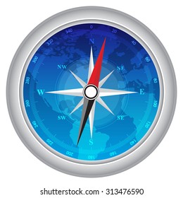 Compass Isolated On White Realistic Illustration Stock Illustration ...