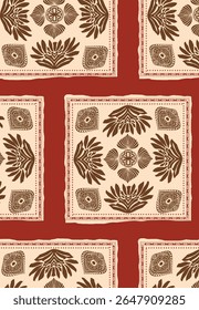 detailed intricate patchwork design in square