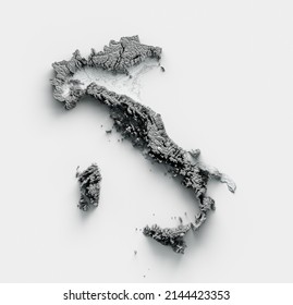 Detailed Italy Physical Map 3d Illustration